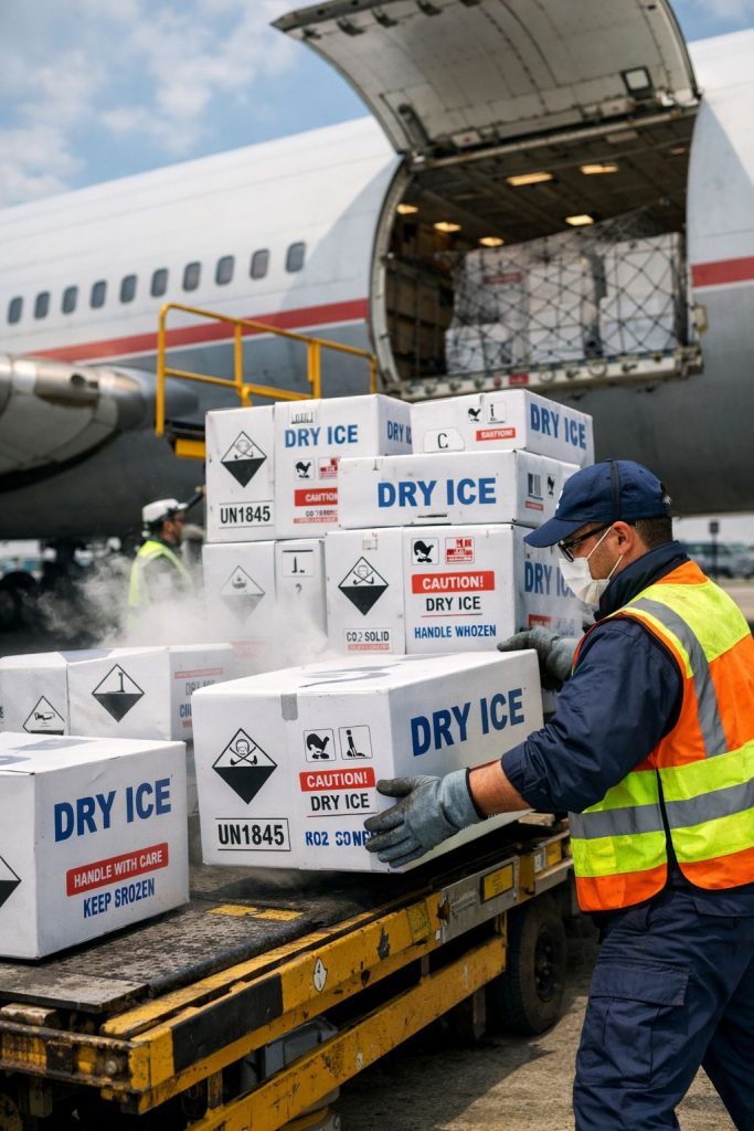 Barajas urgente Hielo seco